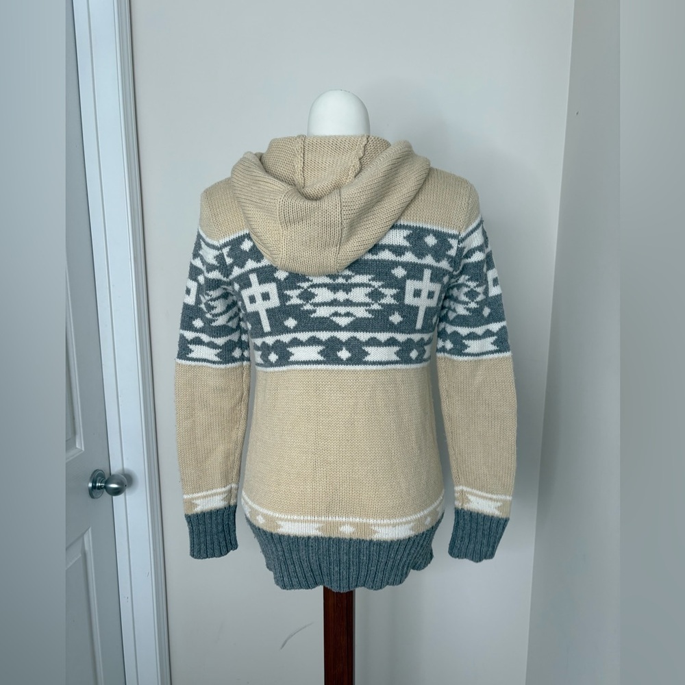 Red Dragon Zip Up Geometric Hoodie - Picture 3 of 5